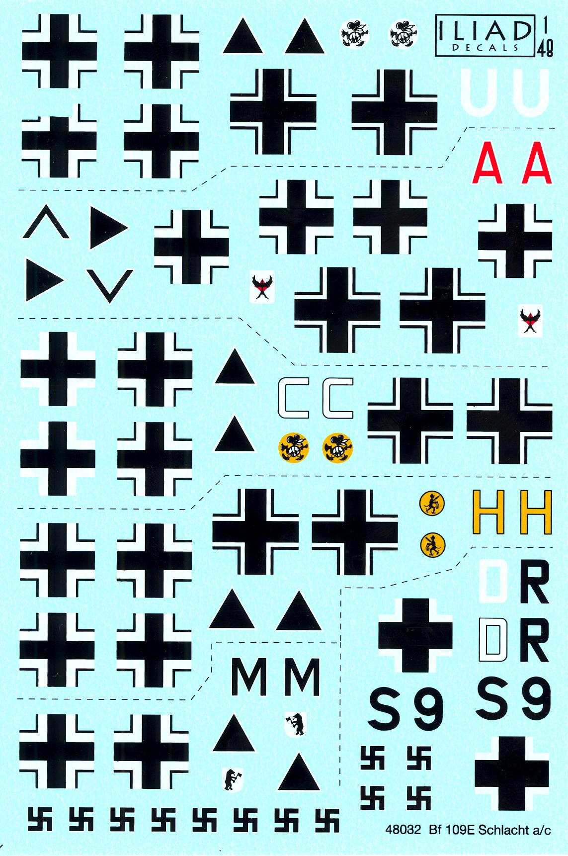 Iliad Decals 1/48 SCHLACHT MESSERSCHMITT Bf109E German WWII Fighters